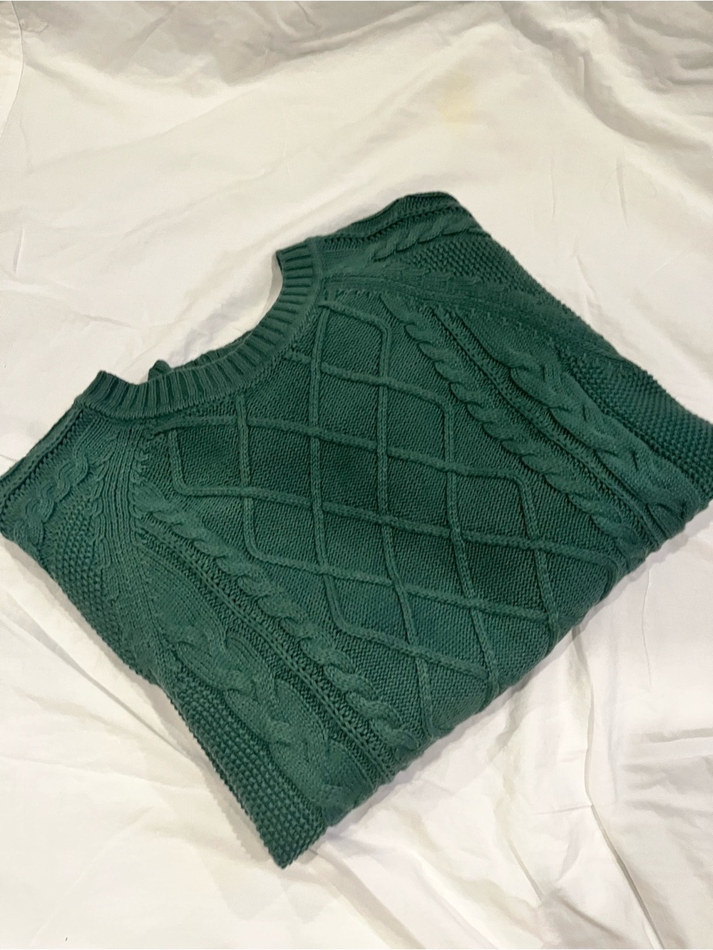 Gap Dark Green Fisherman Sweater Size Large - Picture 6 of 7